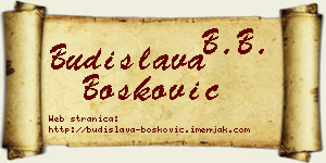 Budislava Bošković vizit kartica